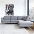 Pemberly Row Mid-Century Fabric Pillow-Back Right-Facing Sectional in Gray
