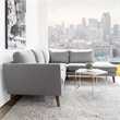 Pemberly Row Mid-Century Fabric Pillow-Back Right-Facing Sectional in Gray