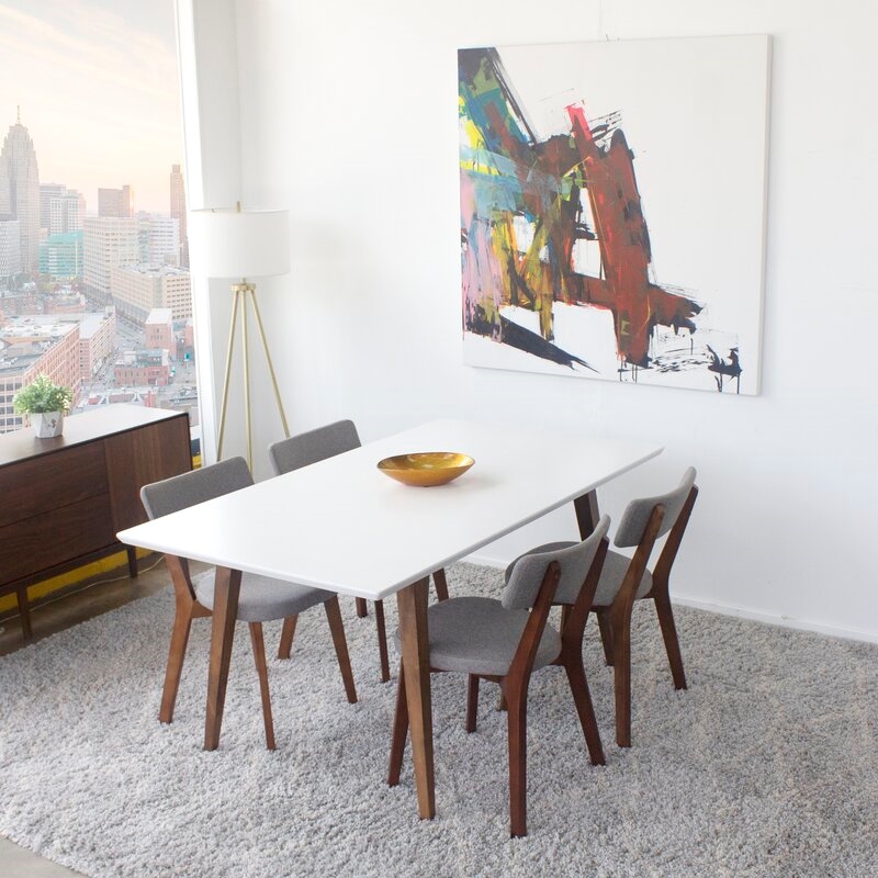 modern white top dining table