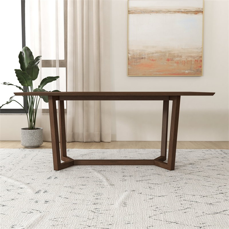 Pemberly Row Mid-Century Modern Luxley Walnut Dining Table
