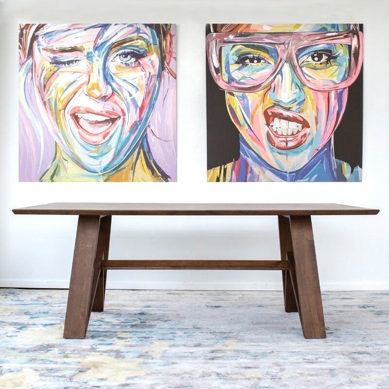 Pemberly Row Mid-Century Modern Winry Walnut Dining Table