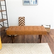 Pemberly Row Mid-Century Modern Benji Cognac Tan Genuine Leather Bench