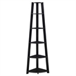 Pemberly Row 5 Tier Corner Bookcase in Black
