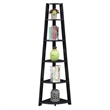 Pemberly Row 5 Tier Corner Bookcase in Black