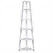 Pemberly Row 5 Tier Tall Wall Corner Bookshelf Bookcase in White