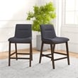 Pemberly Row Square Fabric Upholstered Counter Stool in Dark Gray (Set of 2)