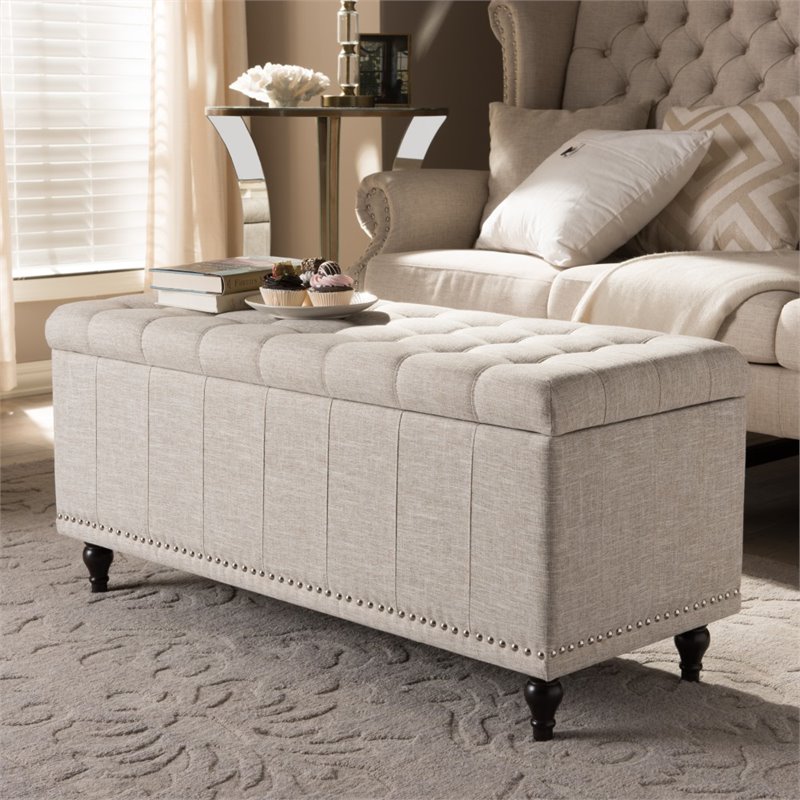 Pemberly Row Storage Bench in Beige