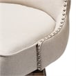 Pemberly Row Fabric Bar Stool Chair Set of 2 - Beige & Rotating Semi-circle Seat
