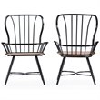 Pemberly Row Modern Metal Windsor Dining Arm Chair in Black (Set of 2)