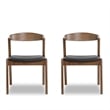 Pemberly Row 18.43'' Faux Leather Dining Chair in Walnut/Black (Set of 2)