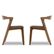 Pemberly Row 18.43'' Faux Leather Dining Chair in Walnut/Black (Set of 2)