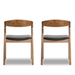 Pemberly Row 18.43'' Faux Leather Dining Chair in Walnut/Black (Set of 2)