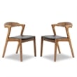 Pemberly Row 18.43'' Faux Leather Dining Chair in Walnut/Black (Set of 2)