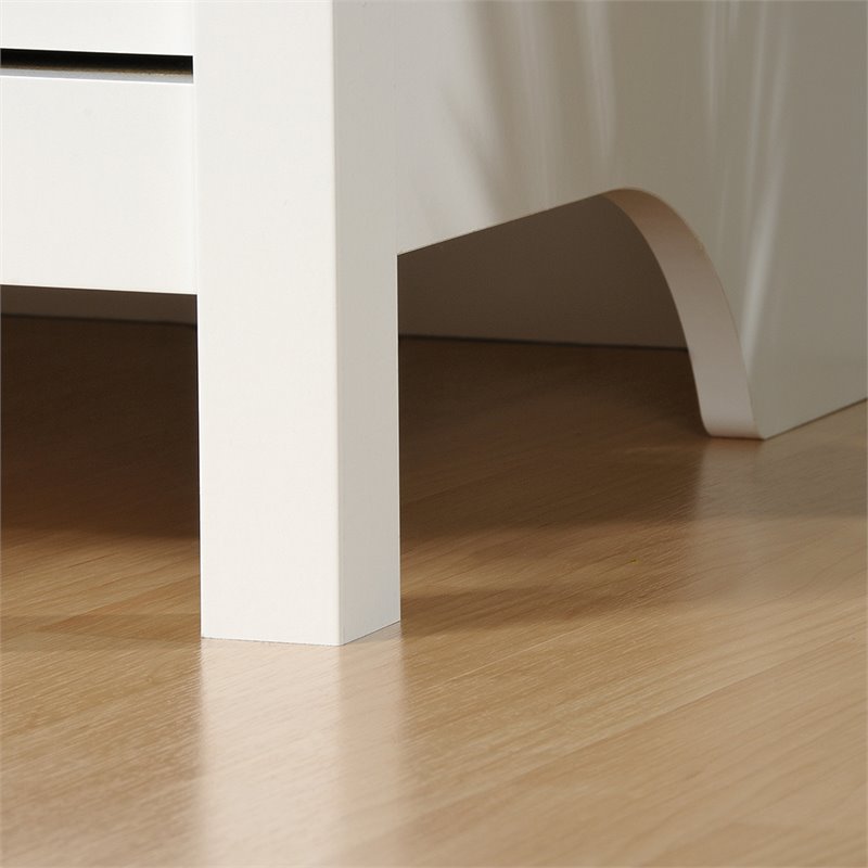 Pemberly Row Modern Engineered Wood Armoire in Soft White/Lintel Oak