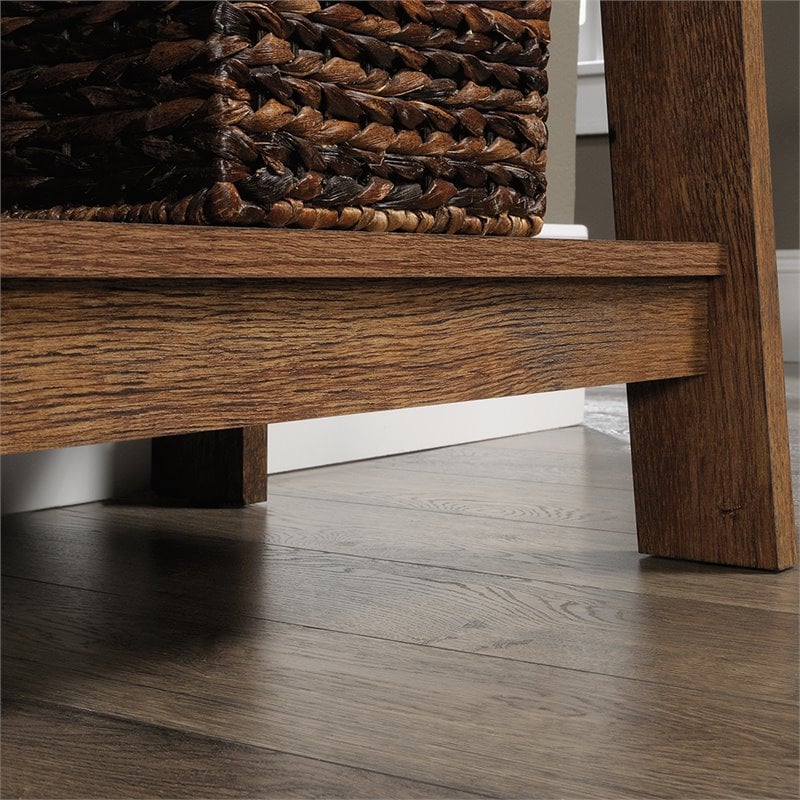 Pemberly Row 5-Shelf Transitional Engineered Wood Bookcase in Vintage Oak