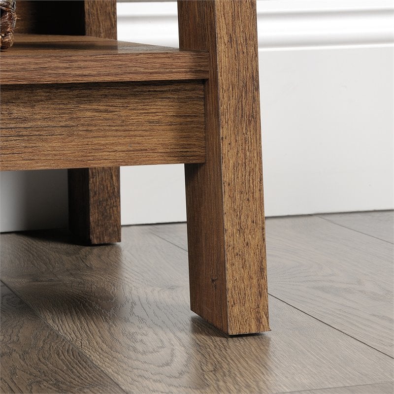 Pemberly Row 5-Shelf Transitional Engineered Wood Bookcase in Vintage Oak