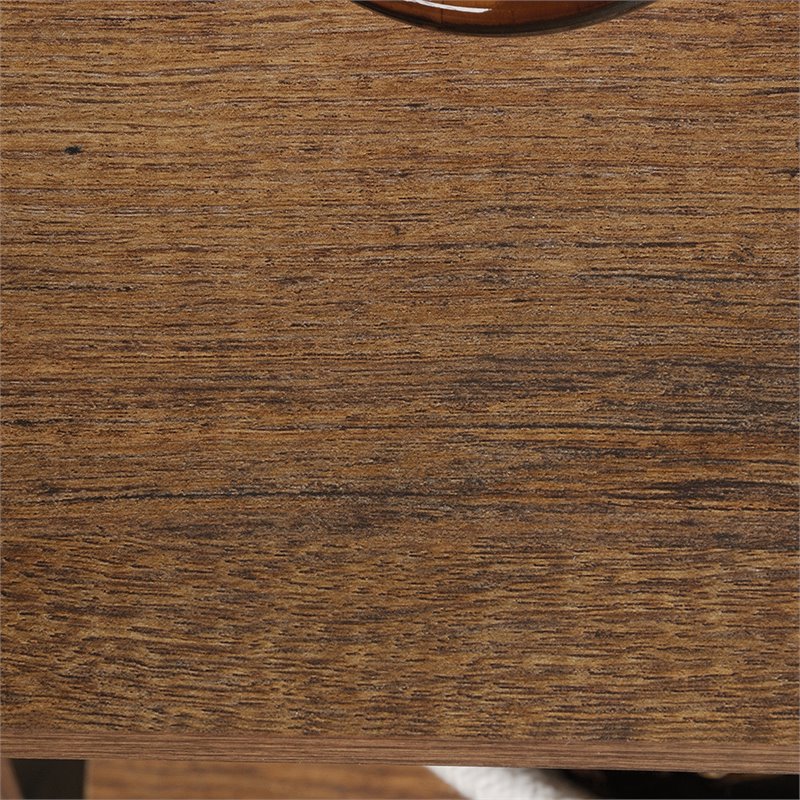 Pemberly Row 5-Shelf Transitional Engineered Wood Bookcase in Vintage Oak