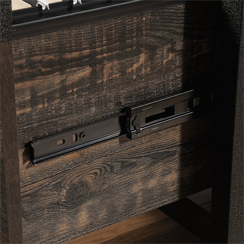 Pemberly Row 2Drawers Vertical Black Wood Filing Cabinet Easy Assembly