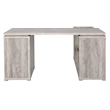 Pemberly Row Transitional Engineered Wood L Desk in Gray/Silver