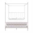 Pemberly Row Mid-Century Metal Full Size Canopy Bed in White