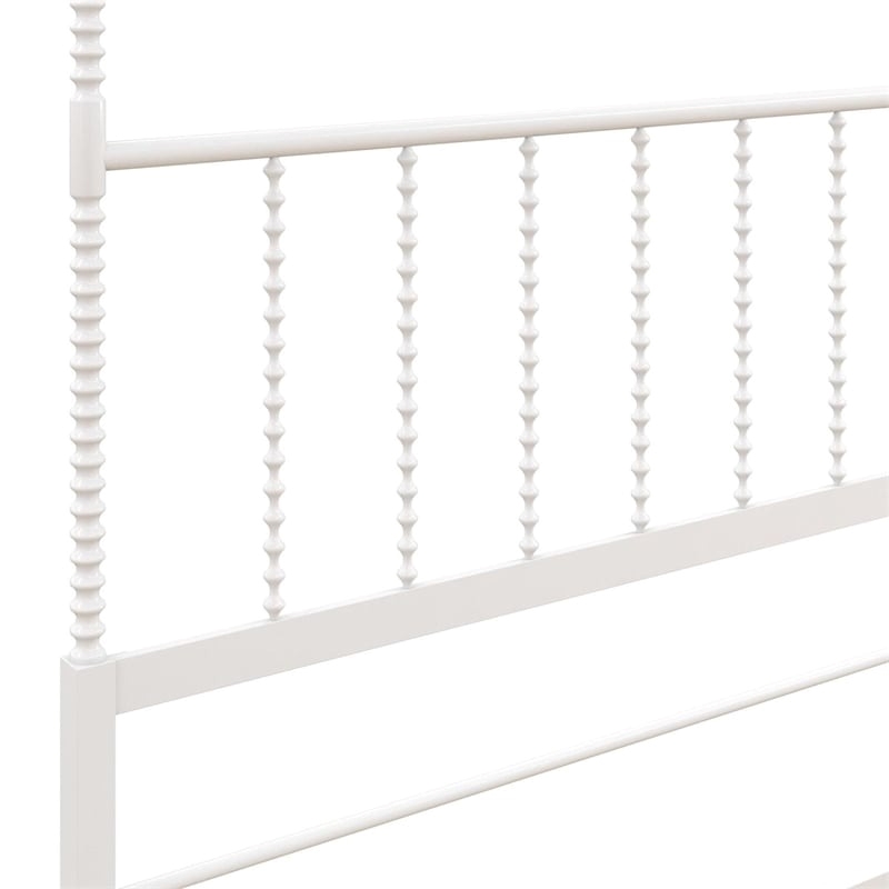 Pemberly Row Mid-Century Metal Full Size Canopy Bed in White