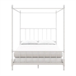 Pemberly Row Transitional Metal Queen Size Canopy Bed in White