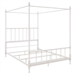 Pemberly Row Transitional Metal Queen Size Canopy Bed in White