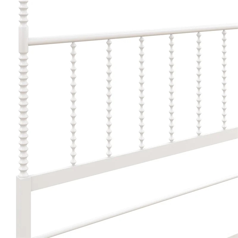 Pemberly Row Transitional Metal Queen Size Canopy Bed in White
