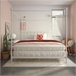 Pemberly Row King Size Canopy Bed in Metal in White - Easy Assembly
