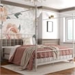 Pemberly Row King Size Canopy Bed in Metal in White - Easy Assembly