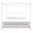 Pemberly Row King Size Canopy Bed in Metal in White - Easy Assembly
