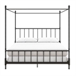 Pemberly Row King Size Canopy Bed in Metal in Black - Easy Assembly