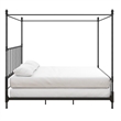 Pemberly Row King Size Canopy Bed in Metal in Black - Easy Assembly