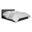 Pemberly Row Modern Faux Leather Tufted King Size Bed in Black
