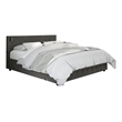 Pemberly Row Modern Tufted Velvet Upholstered Queen Size Bed in Gray