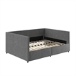 Pemberly Row Modern Fabric/Robust Wood Full Daybed with Storage in Gray
