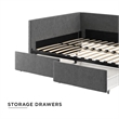 Pemberly Row Modern Fabric/Robust Wood Full Daybed with Storage in Gray