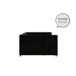 Pemberly Row Modern Velvet/Robust Wood Full Daybed with Storage in Black