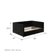 Pemberly Row Modern Velvet/Robust Wood Full Daybed with Storage in Black