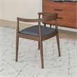Pemberly Row Fabric Upholstered Dining Chair Gray/Walnut Frame (Set of 2)