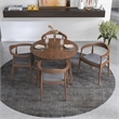 Pemberly Row Fabric Upholstered Dining Chair Gray/Walnut Frame (Set of 2)