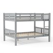 Pemberly Row Transitional Full over Full Wood Bunk Bed in Gray