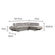 Pemberly Row Fabric Upholstered Convertible Sectional in Gray
