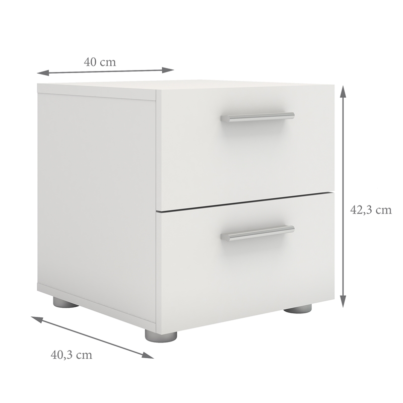 Pemberly Row 2 Drawer Nightstand in White