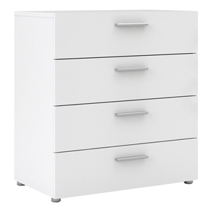 Pemberly Row Contemporary 4 Drawer Engineered Wood Chest in White