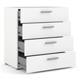Pemberly Row Contemporary 4 Drawer Engineered Wood Chest in White
