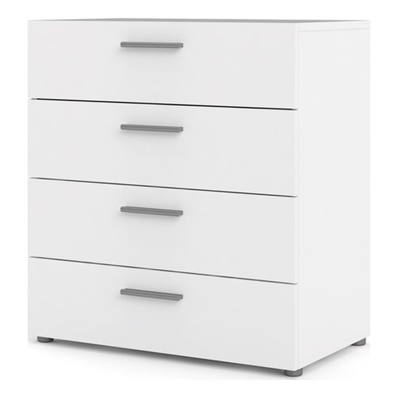 Pemberly Row Contemporary 4 Drawer Engineered Wood Chest in White