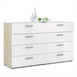 Pemberly Row Modern Engineered Wood 8 Drawer Double Dresser in Oak