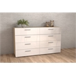 Pemberly Row Modern Engineered Wood 8 Drawer Double Dresser in Oak