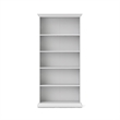 Pemberly Row Modern Contemporary Wood 5 Shelf Bookcase in White Finish